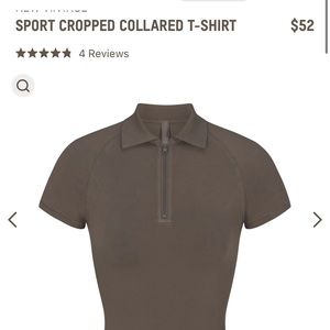 Skims. NWT. SPORT CROPPED COLLARED T-SHIRT